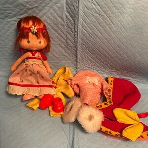Vintage Strawberry Shortcake Doll with 4 complete outfits 1980